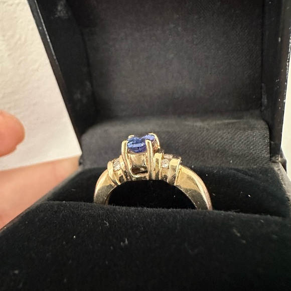 LE VIAN 3/4 CTS Blue Tanzanite Diamond Ring Sz 6.5 in 14K YELLOW GOLD LeVian - Picture 8 of 8
